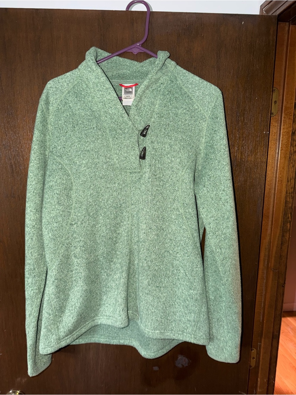 The North Face Heathered Mint Green Fleece Pullover Sweater